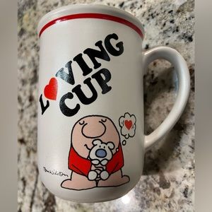 Vintage LOVING CUP Ziggy Stoneware Coffee Mug Valentines Day Stoneware Love Talk